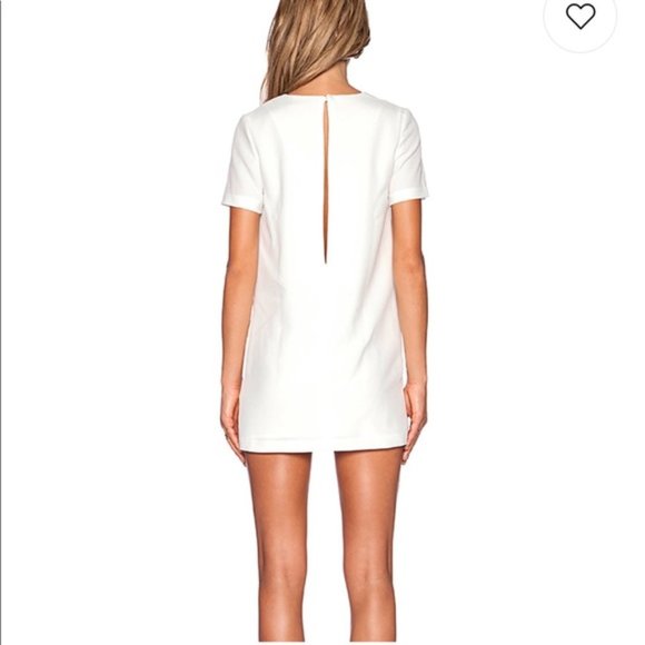 White V-Neck Capped Sleeve Dress - Picture 2 of 2